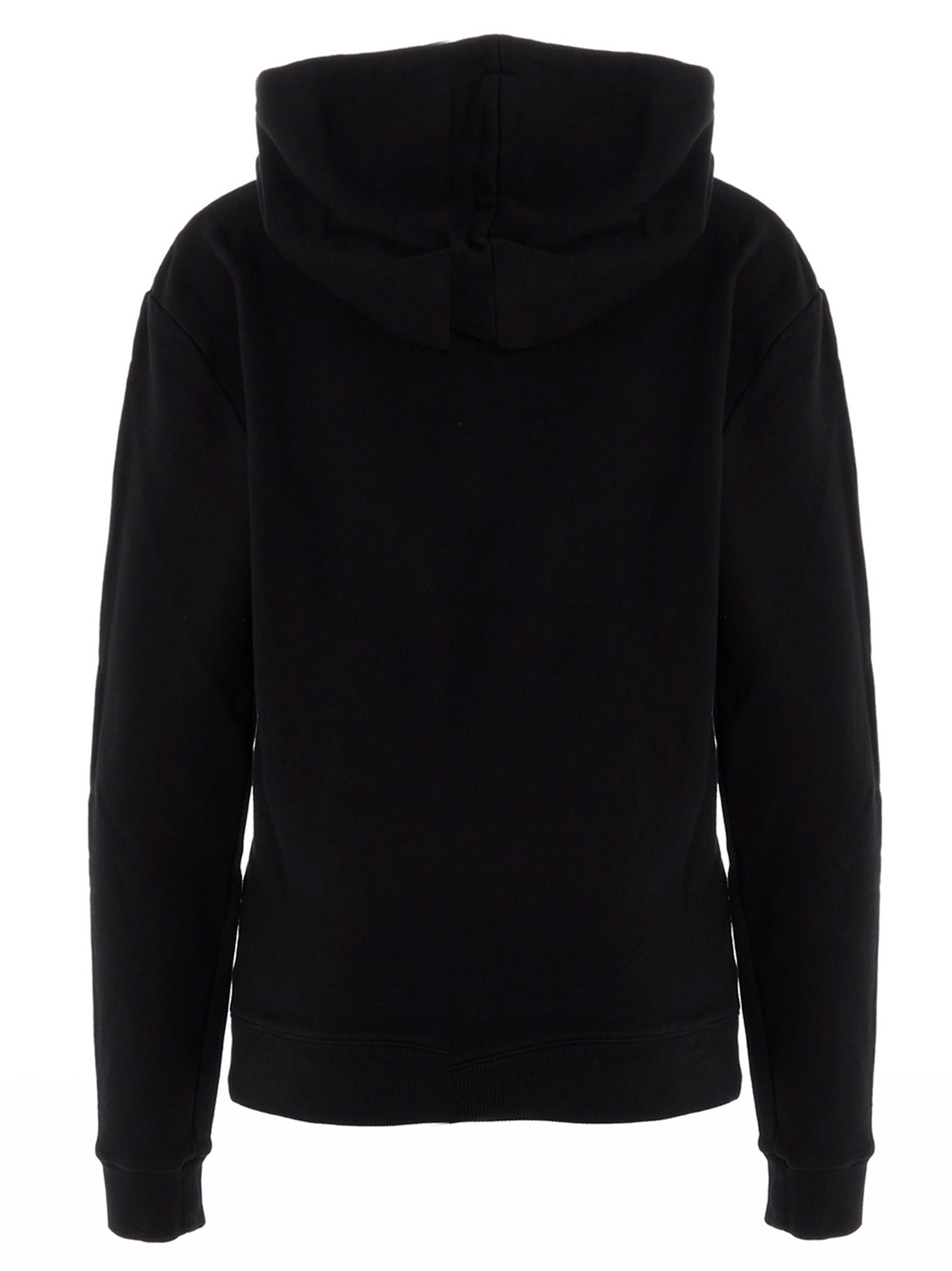Sweat-shirt noir en coton de Saint Laurent, style décontracté avec logo discret, porté sur un modèle.