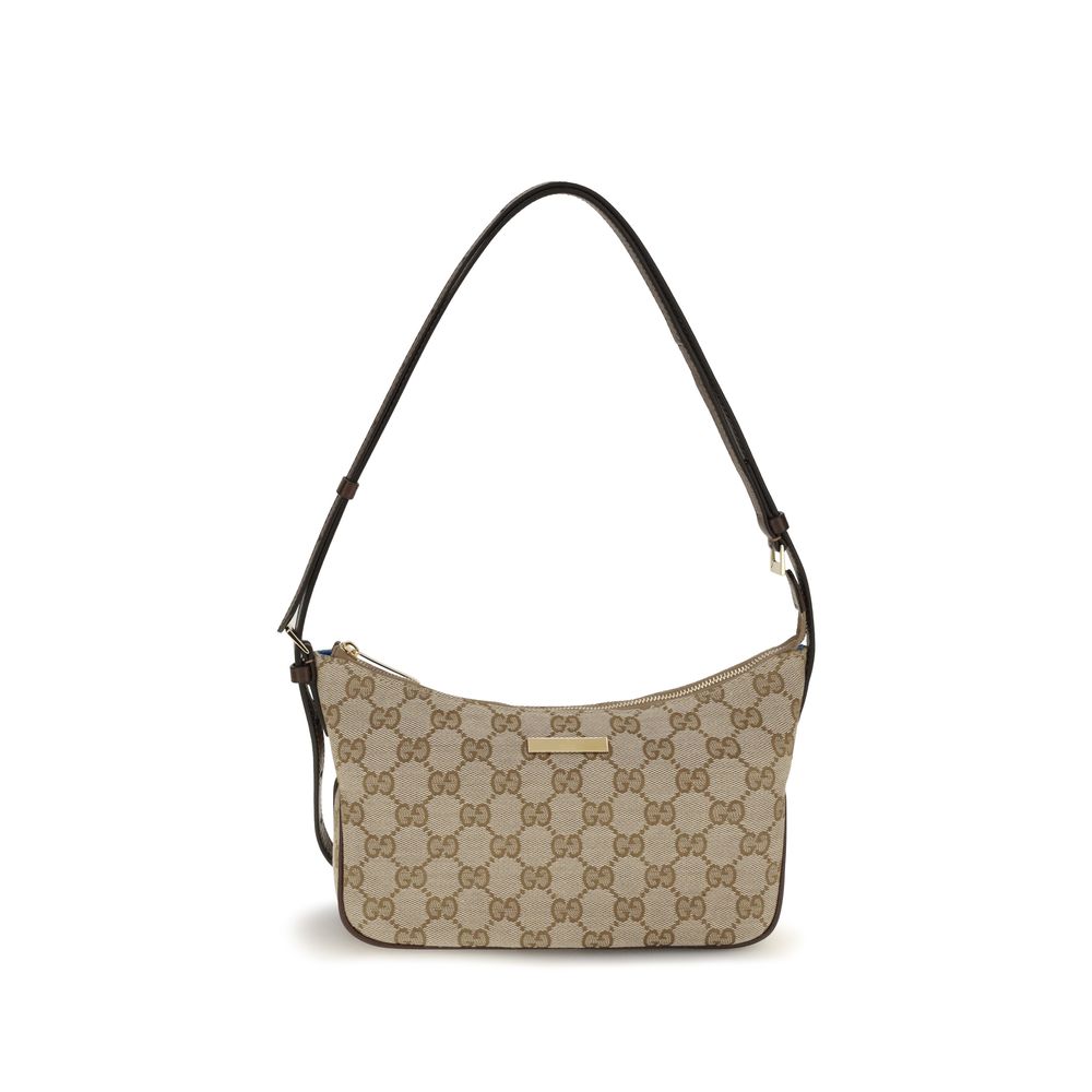 Sac à main en polyester beige de Gucci, élégant et spacieux, avec détails de haute qualité et logo emblématique.