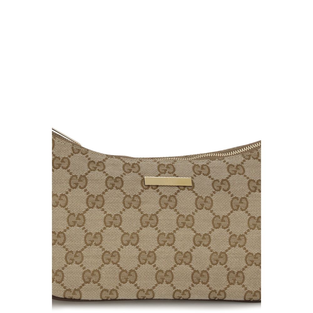 Sac à main en polyester beige Gucci, élégant et spacieux, avec détails de la marque et finition de haute qualité.