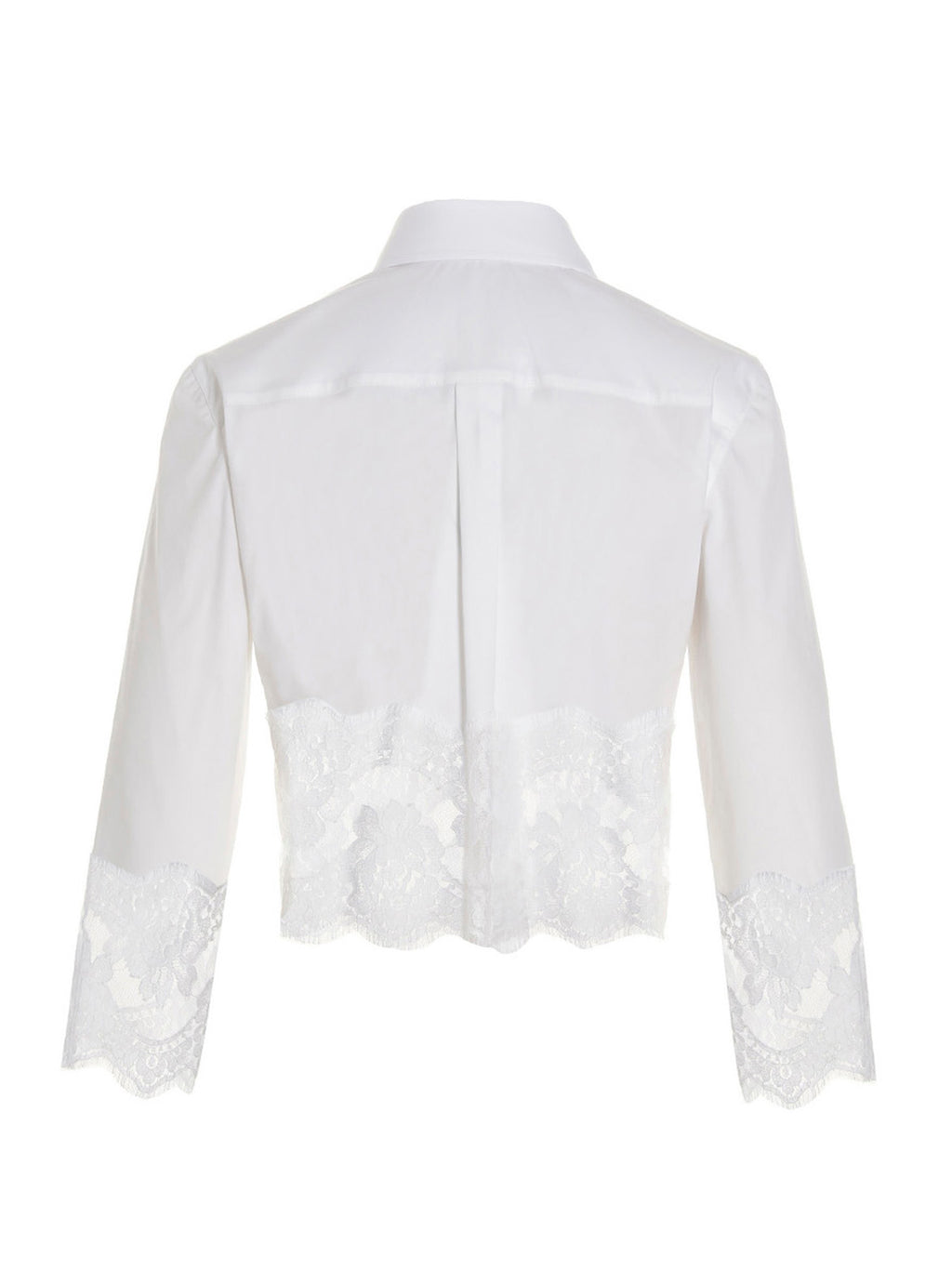 Chemisier blanc en coton de Dolce & Gabbana, détail élégant, manches longues et coupe fluide visible sur l'image.