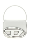 Sac à main Diesel en cuir de vachette blanc, avec poignées et détails élégants, pour un style tendance et sophistiqué.