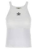 Fendi Weißes ärmelloses T-Shirt aus Baumwolle