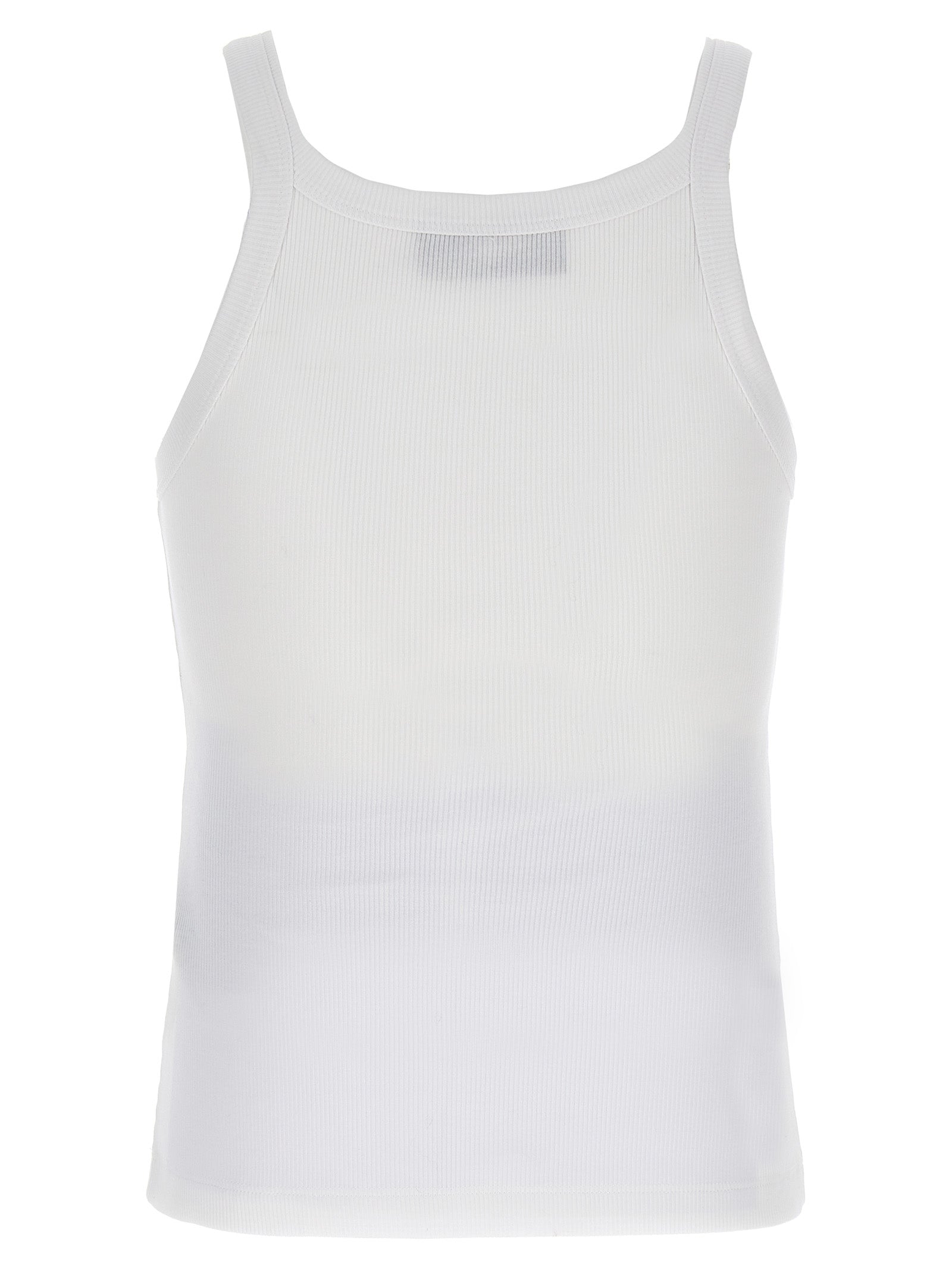 Fendi Weißes ärmelloses T-Shirt aus Baumwolle