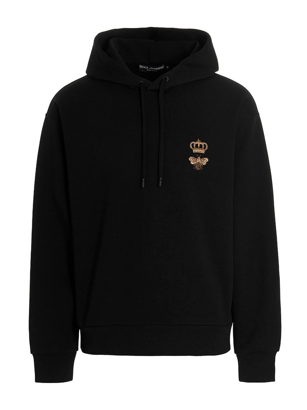 Sweat-shirt noir en coton de la marque Dolce & Gabbana, style décontracté avec logo visible sur la poitrine.