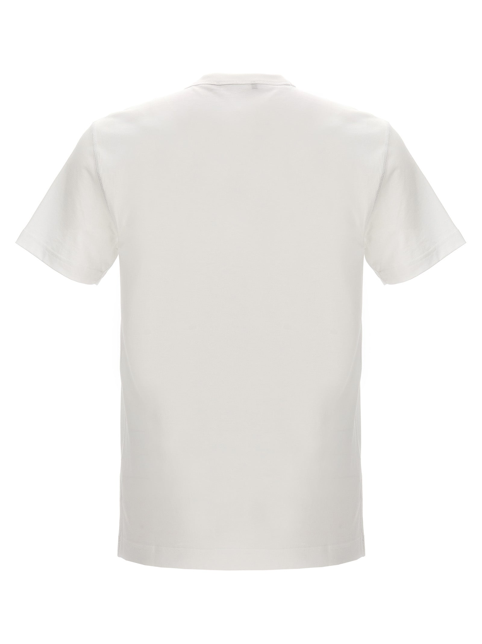 T-shirt blanc en coton de Dolce & Gabbana, style décontracté et élégant, visible sur le modèle avec col rond et manches courtes.