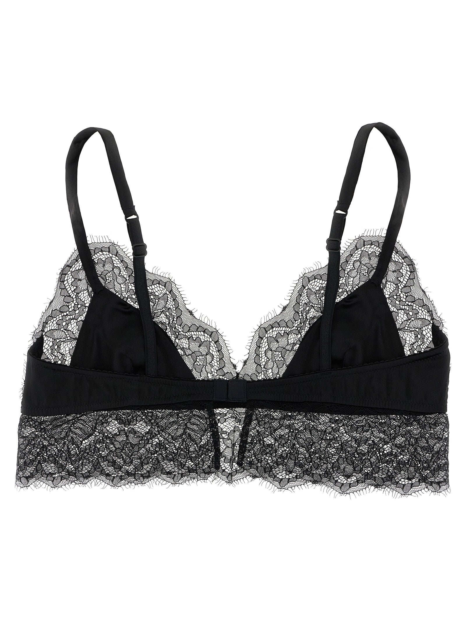 Soutien-gorge en soie noire de Dolce & Gabbana, élégant et raffiné, avec détails délicats en dentelle et finition soignée.