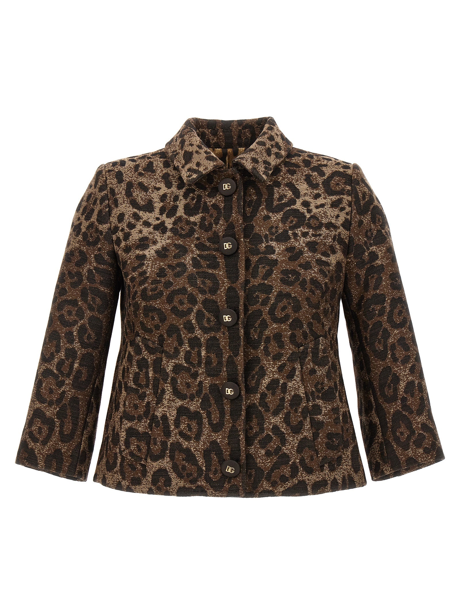 Blazer en laine vierge marron de Dolce & Gabbana, veste élégante pour homme ou femme, avec détails de couture raffinés.