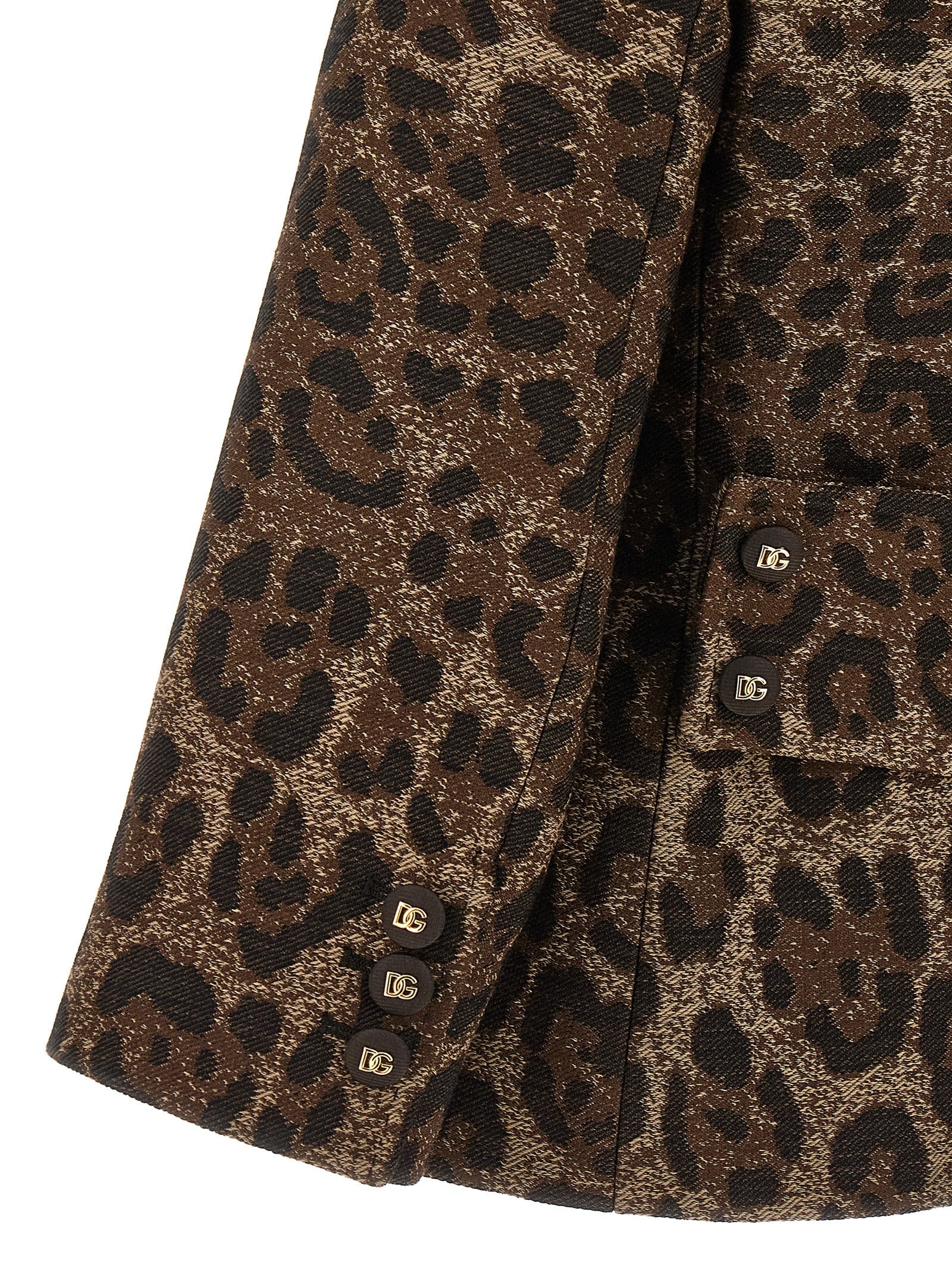 Veste en laine vierge marron Dolce & Gabbana pour homme, blazer élégant avec coupe classique et détails sophistiqués.
