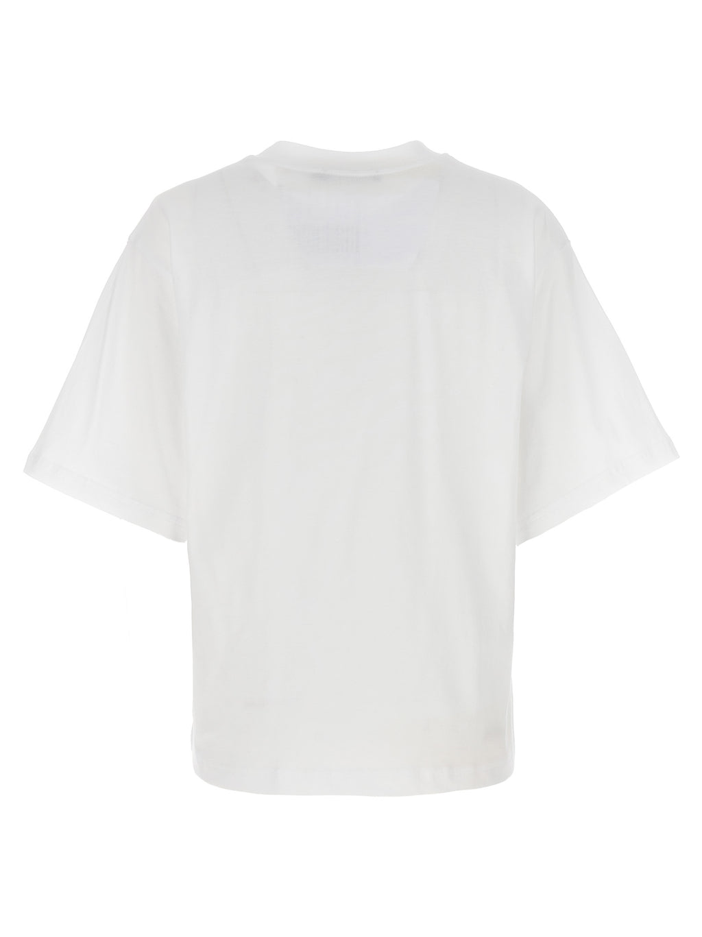 T-shirt blanc en coton de Dolce & Gabbana, vêtement décontracté avec logo de la marque visible sur le devant.