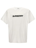 T-shirt blanc en coton de la marque Burberry, coupe classique, avec logo discret sur la poitrine.