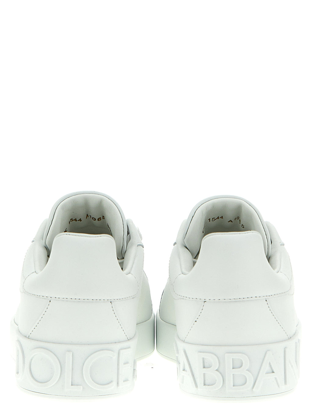 Baskets basses en cuir de veau blanc de Dolce & Gabbana, style décontracté et élégant pour hommes et femmes.