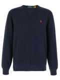 Sweat-shirt en coton bleu Polo Ralph Lauren avec col ras du cou et logo brodé sur la poitrine.