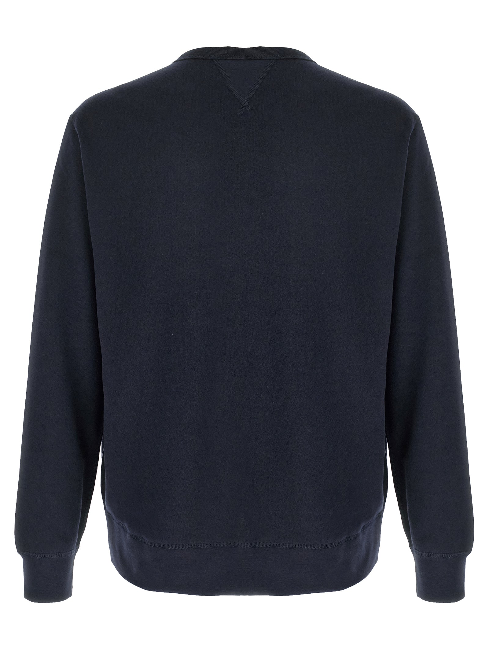 Sweatshirt en coton bleu Polo Ralph Lauren avec col rond et logo brodé sur la poitrine.