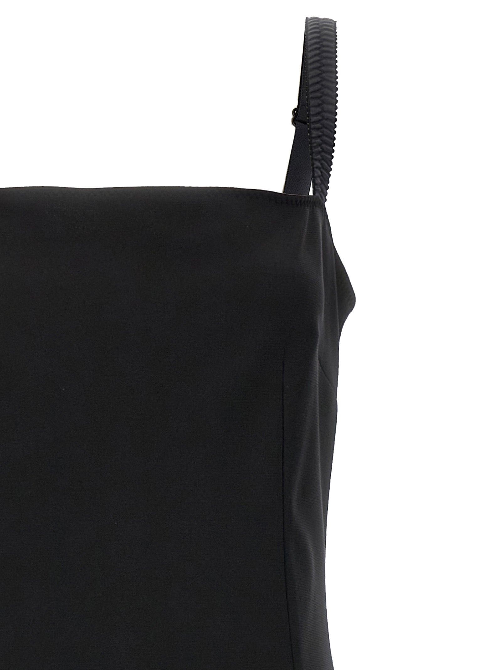 Robe midi noire en viscose de Dolce & Gabbana, élégante et fluide, portée sur un mannequin.