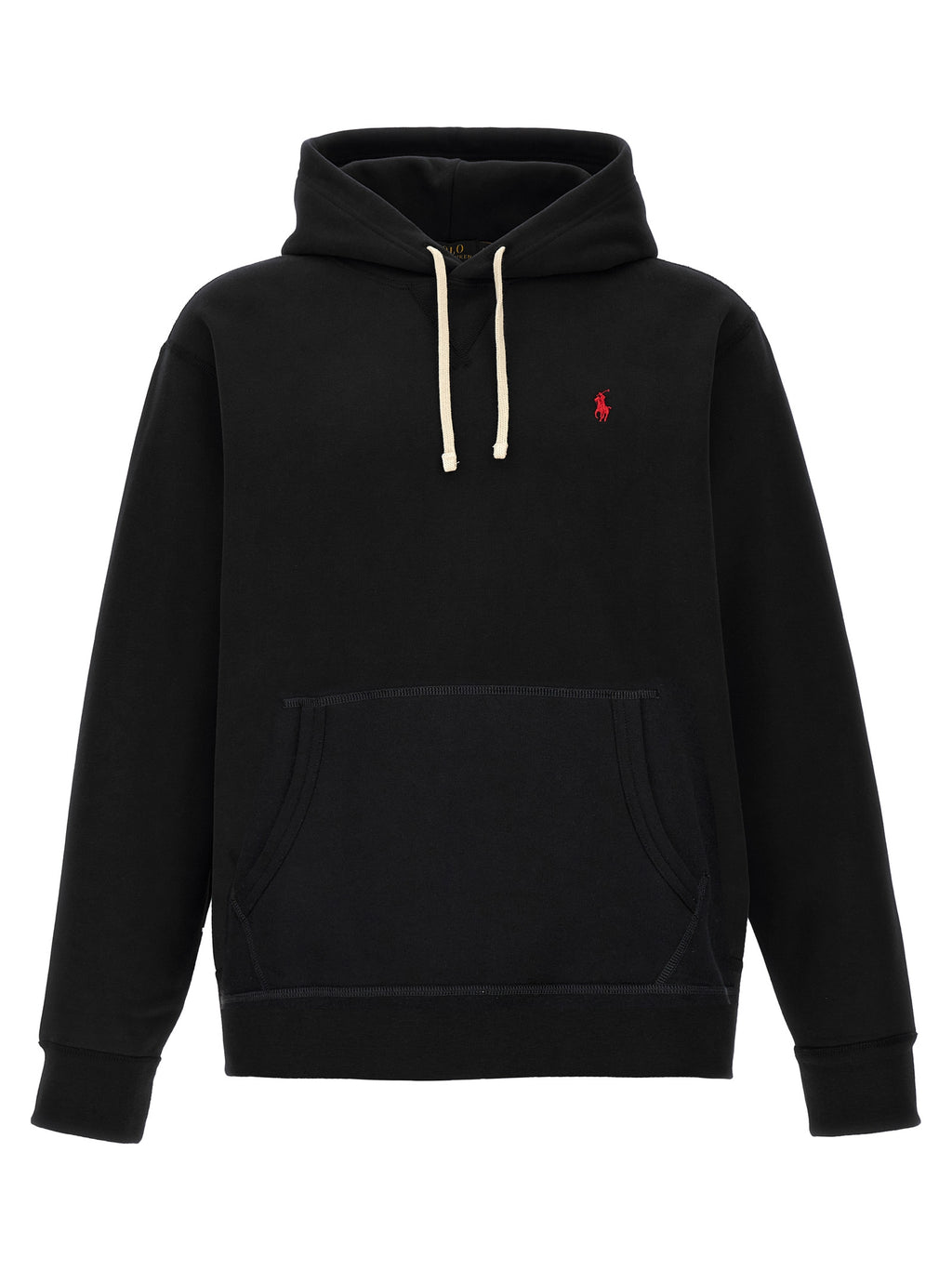 Sweatshirt en coton noir de Polo Ralph Lauren, style décontracté avec logo brodé sur la poitrine, pour homme.