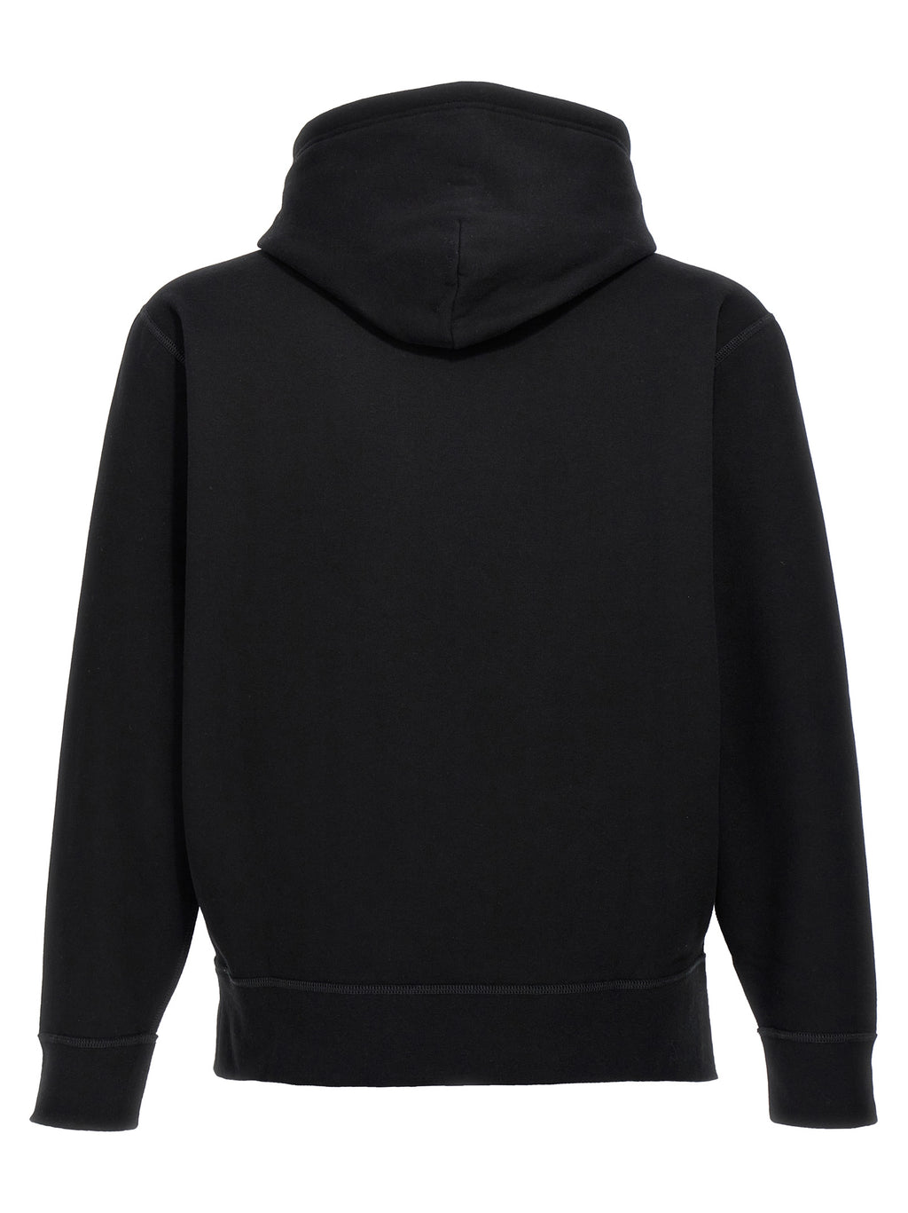 Sweatshirt en coton noir Polo Ralph Lauren, détail du logo brodé sur la poitrine, confort et style décontracté.