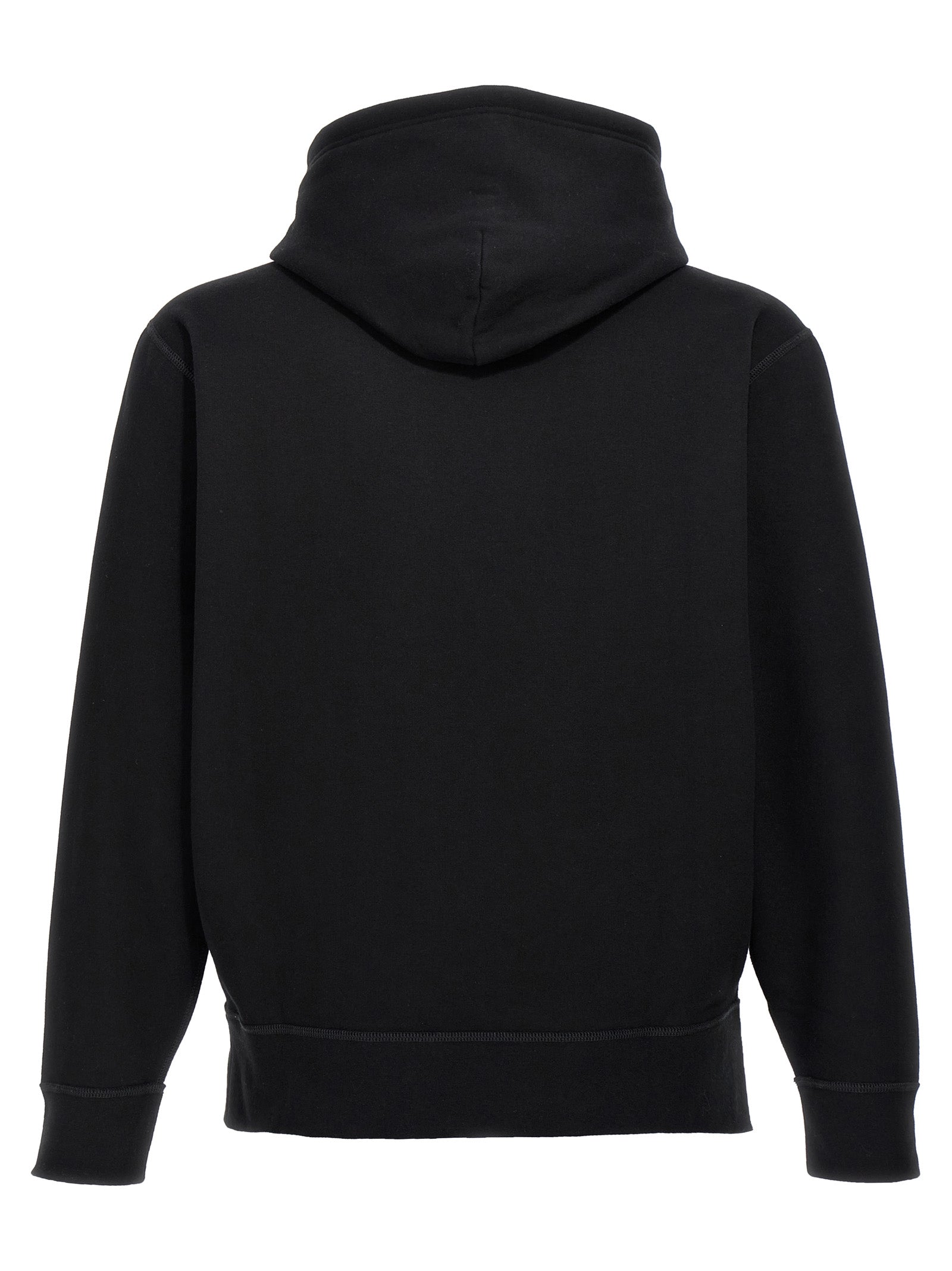 Sweatshirt en coton noir Polo Ralph Lauren, détail du logo brodé sur la poitrine, confort et style décontracté.