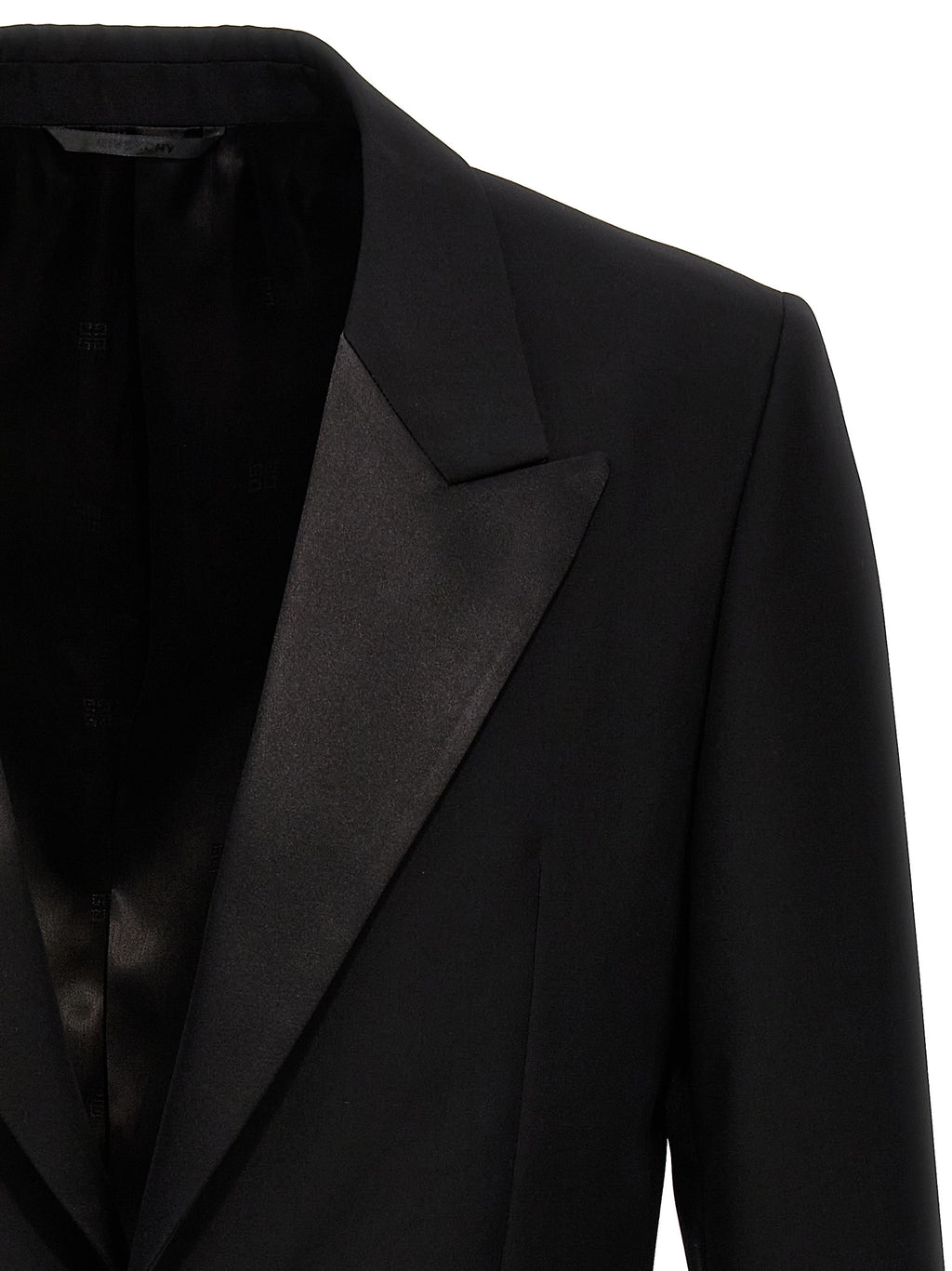 Blazer en laine noir Givenchy, veste élégante pour homme ou femme, avec coupe classique et détails sophistiqués.
