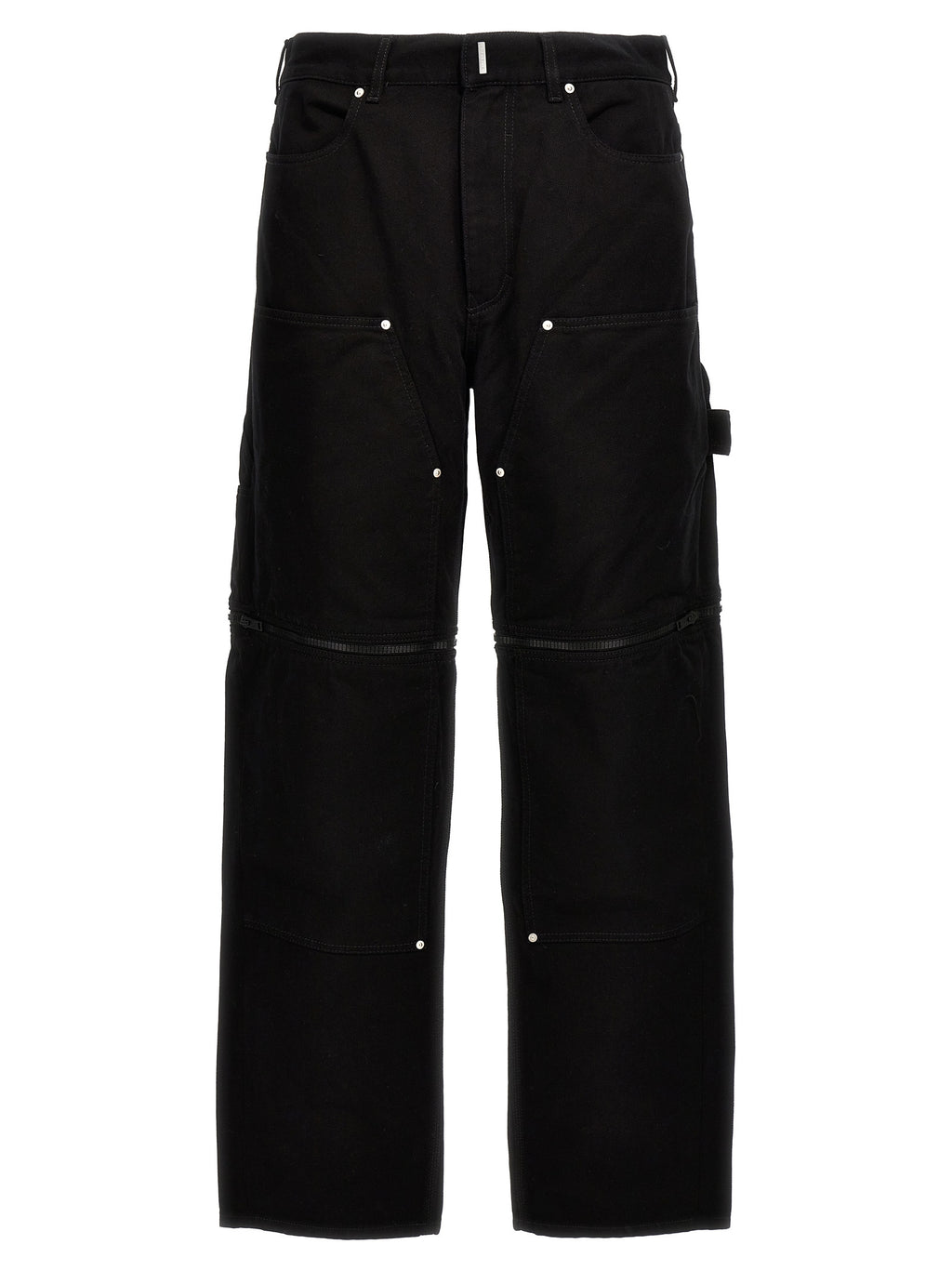 Jeans en denim noir Givenchy en coton, coupe classique avec détails modernes, visibles sur l'image.