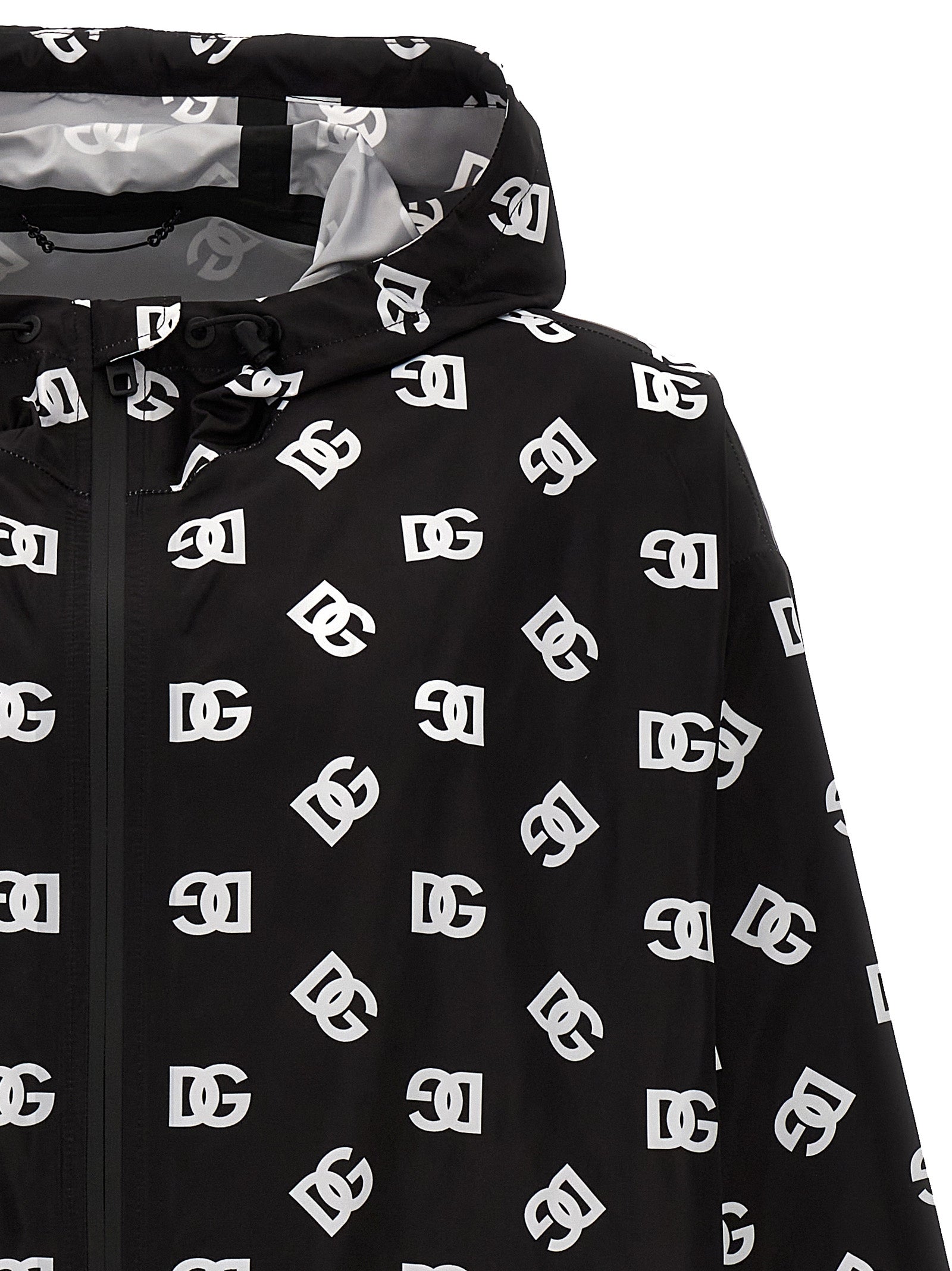 Veste en polyester bicolore de Dolce & Gabbana, coupe moderne, avec fermeture éclair et détails élégants, vue de face.