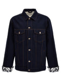 Veste en jean en coton bleu de Burberry, style décontracté avec détails classiques, vue de face sur un mannequin.