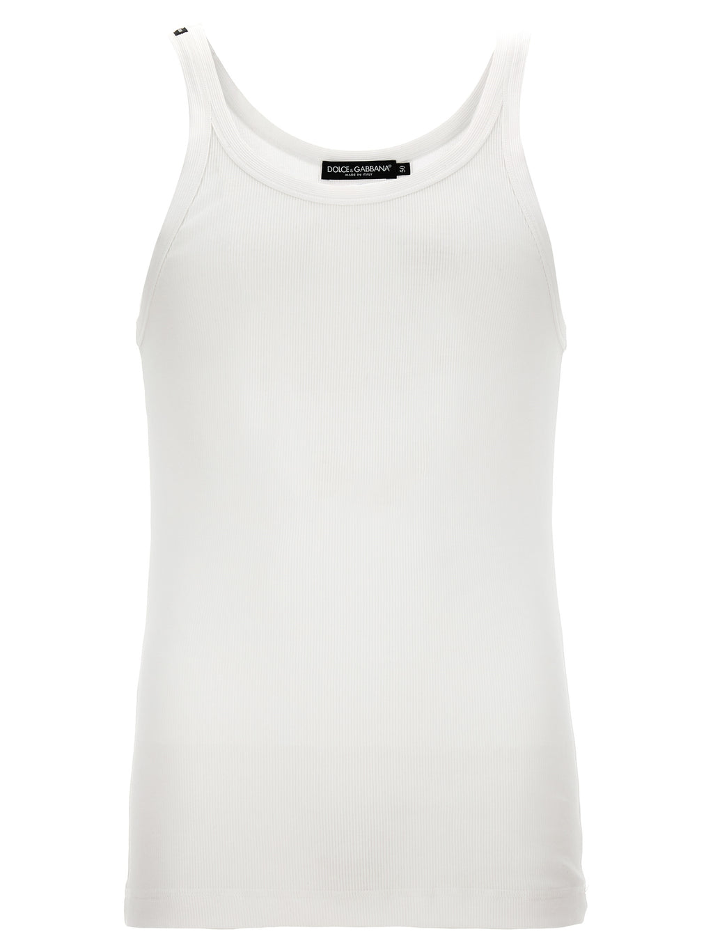 Débardeur en coton blanc de Dolce & Gabbana, léger et confortable, porté sur un mannequin.