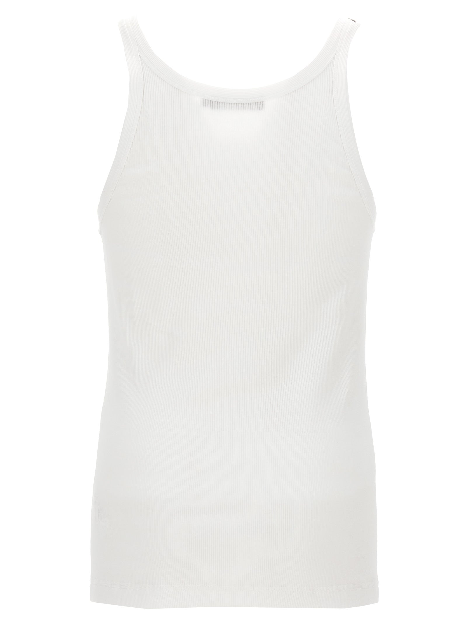 Débardeur en coton blanc Dolce & Gabbana, tissu léger et confortable, parfait pour un style élégant et décontracté.