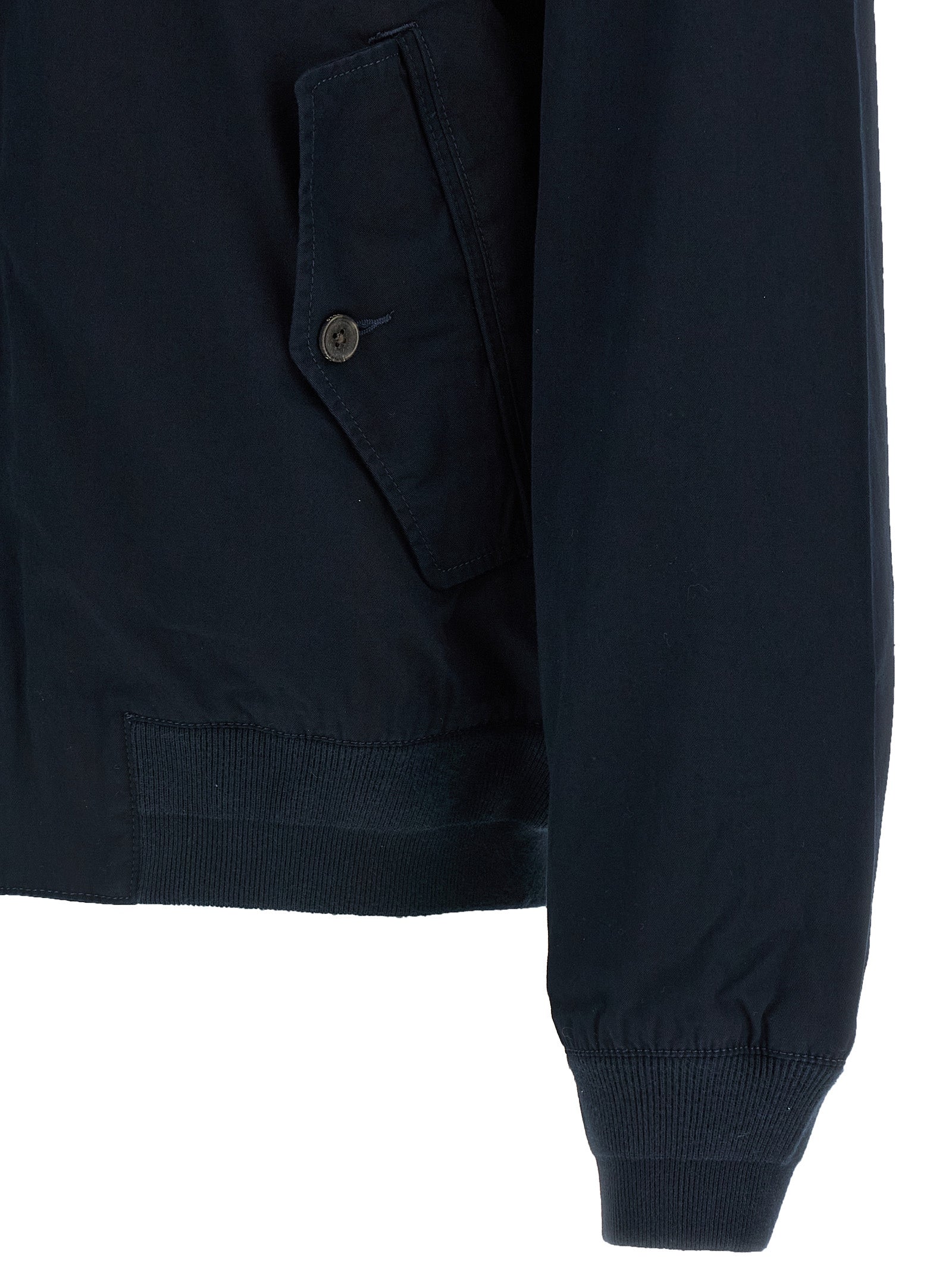 Veste bomber en coton bleu de Polo Ralph Lauren, avec col et poignets côtelés, visible sur une mannequin.