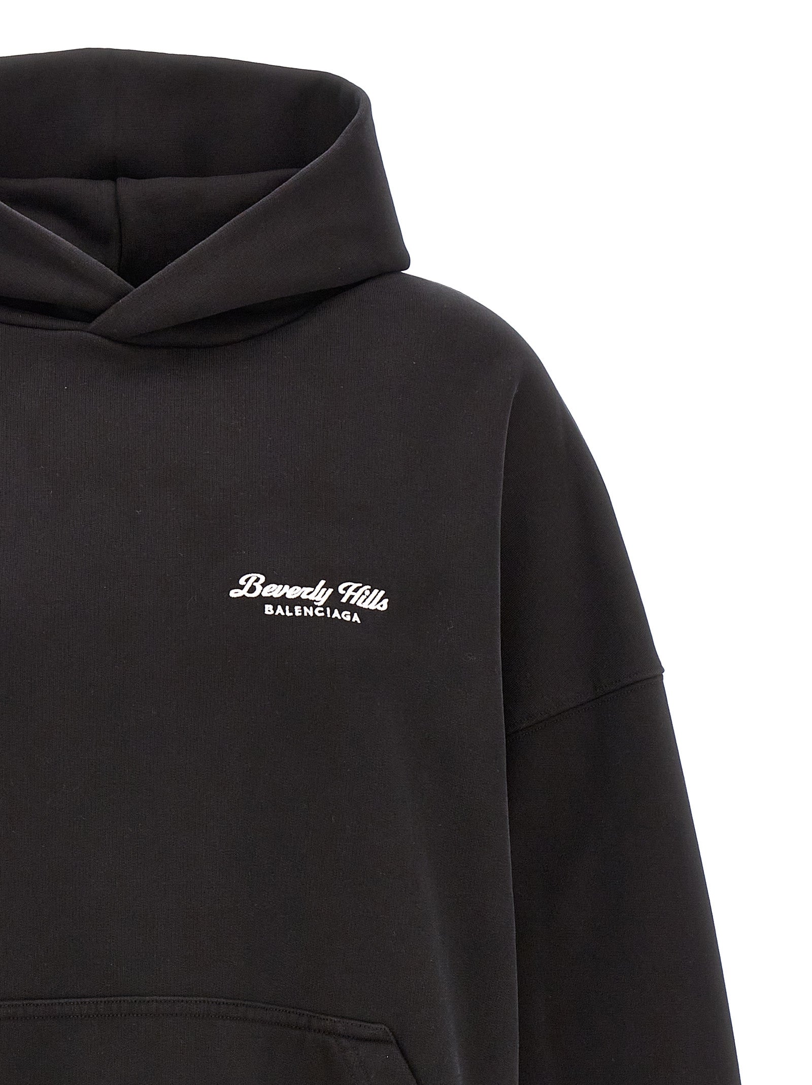 Sweat à capuche en coton bicolore Balenciaga, coupe décontractée avec logo de la marque visible, pour un style moderne et confortable.