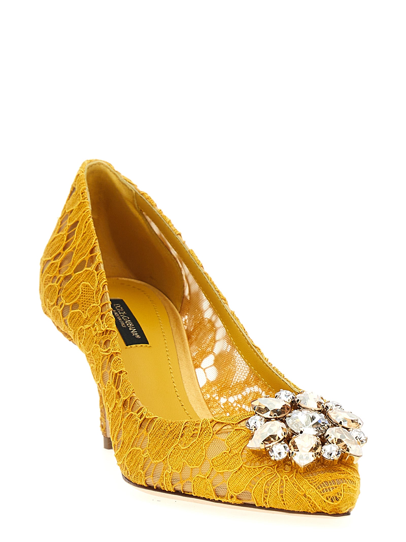 Escarpins Dolce & Gabbana en viscose bicolore avec talon moyen, élégance moderne et design sophistiqué.
