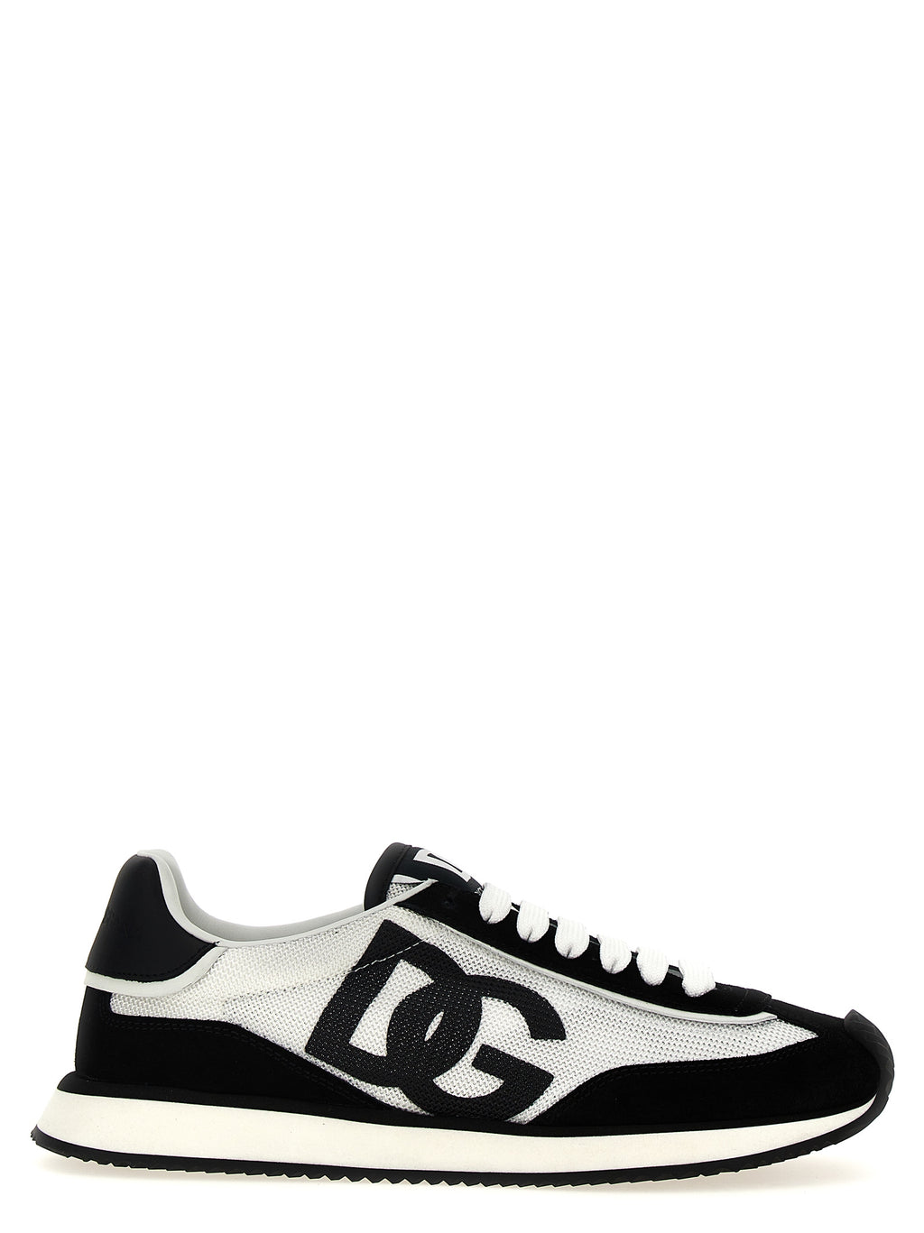Sneakers Dolce & Gabbana en cuir bicolore pour athlétisme, avec design moderne et détails en daim.