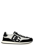 Sneakers Dolce & Gabbana en cuir bicolore pour athlétisme, avec design moderne et détails en daim.