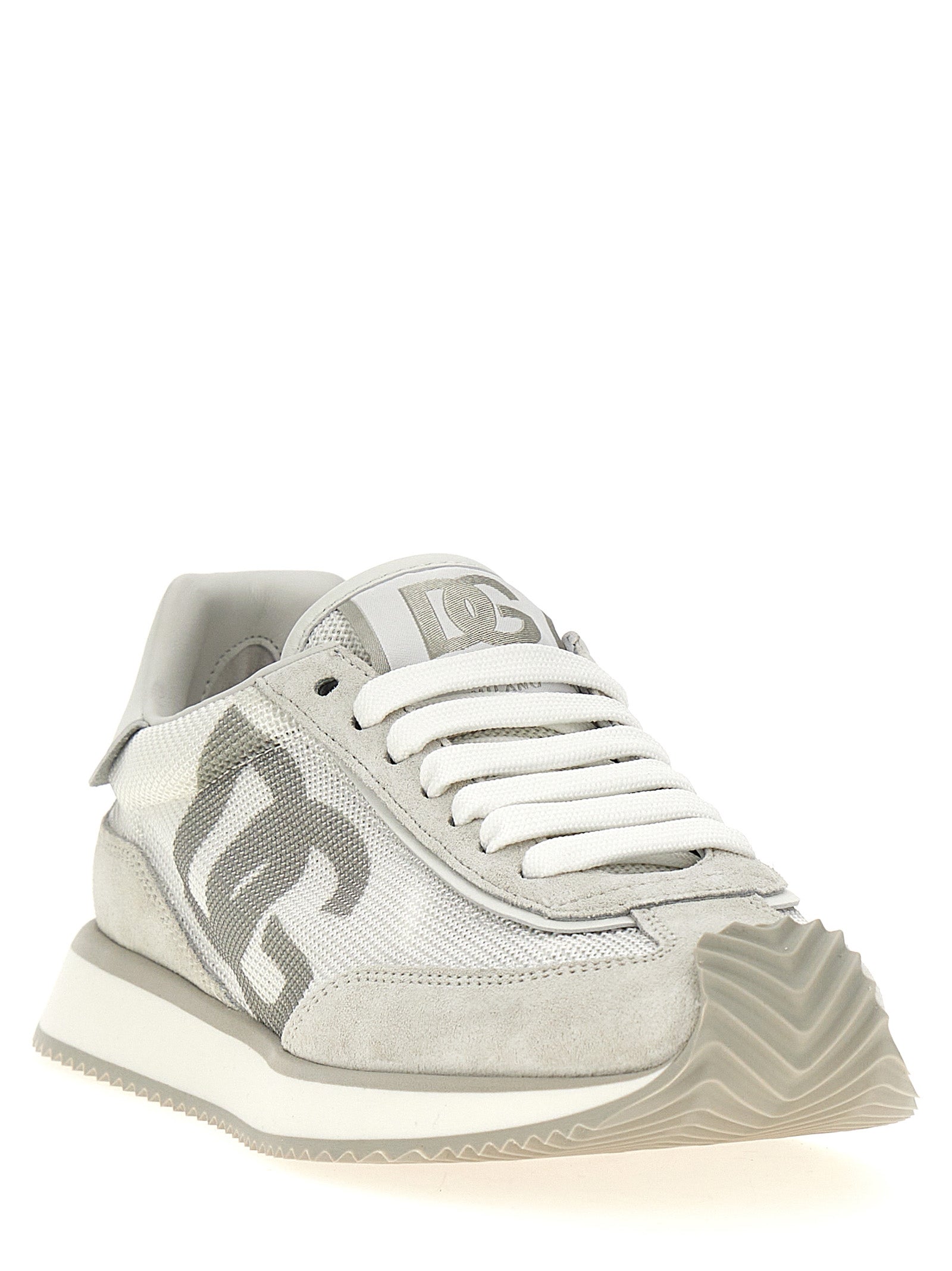 Chaussures de sport blanches en cuir de veau Dolce & Gabbana, baskets athlétiques élégantes pour homme