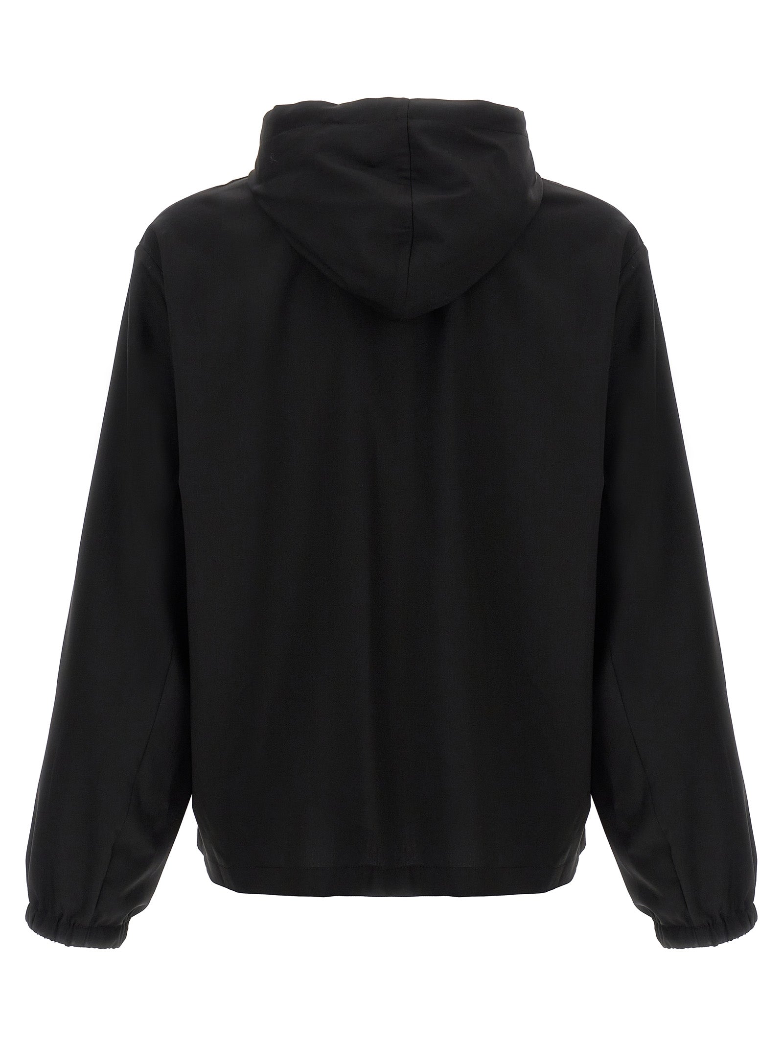 Sweatshirt Givenchy noire en laine vierge, coupe décontractée, col rond et logo discret sur la poitrine.