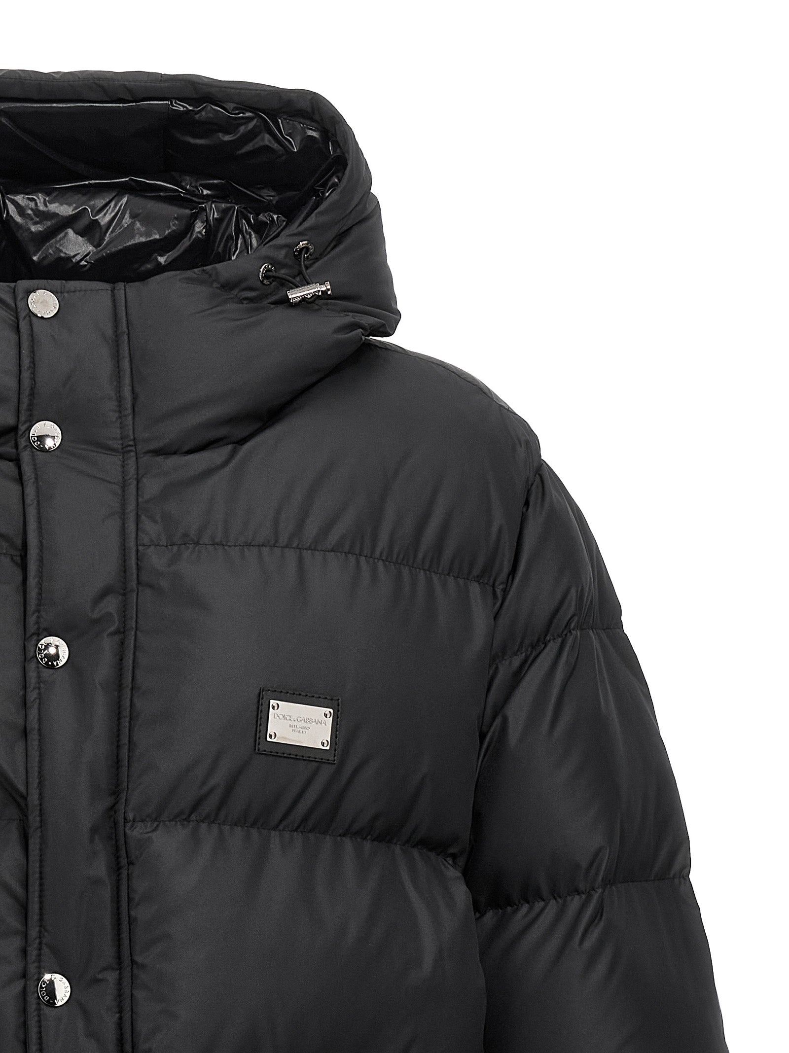 Veste noire en polyester de Dolce & Gabbana, style élégant avec coupe moderne et détails sophistiqués.