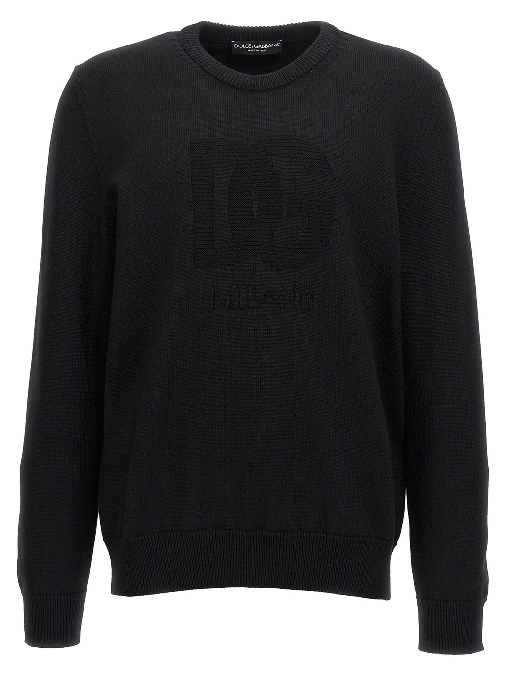 Cardigan noir en laine vierge de Dolce & Gabbana, style élégant et classique, détail de la texture en laine.