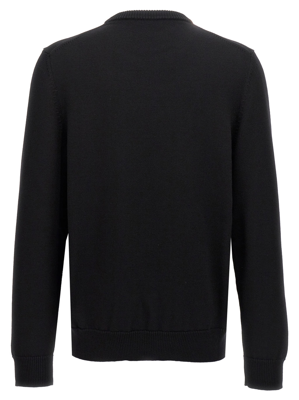 Cardigan noir en laine vierge de Dolce & Gabbana, avec boutons et coupe élégante, porté sur un mannequin.