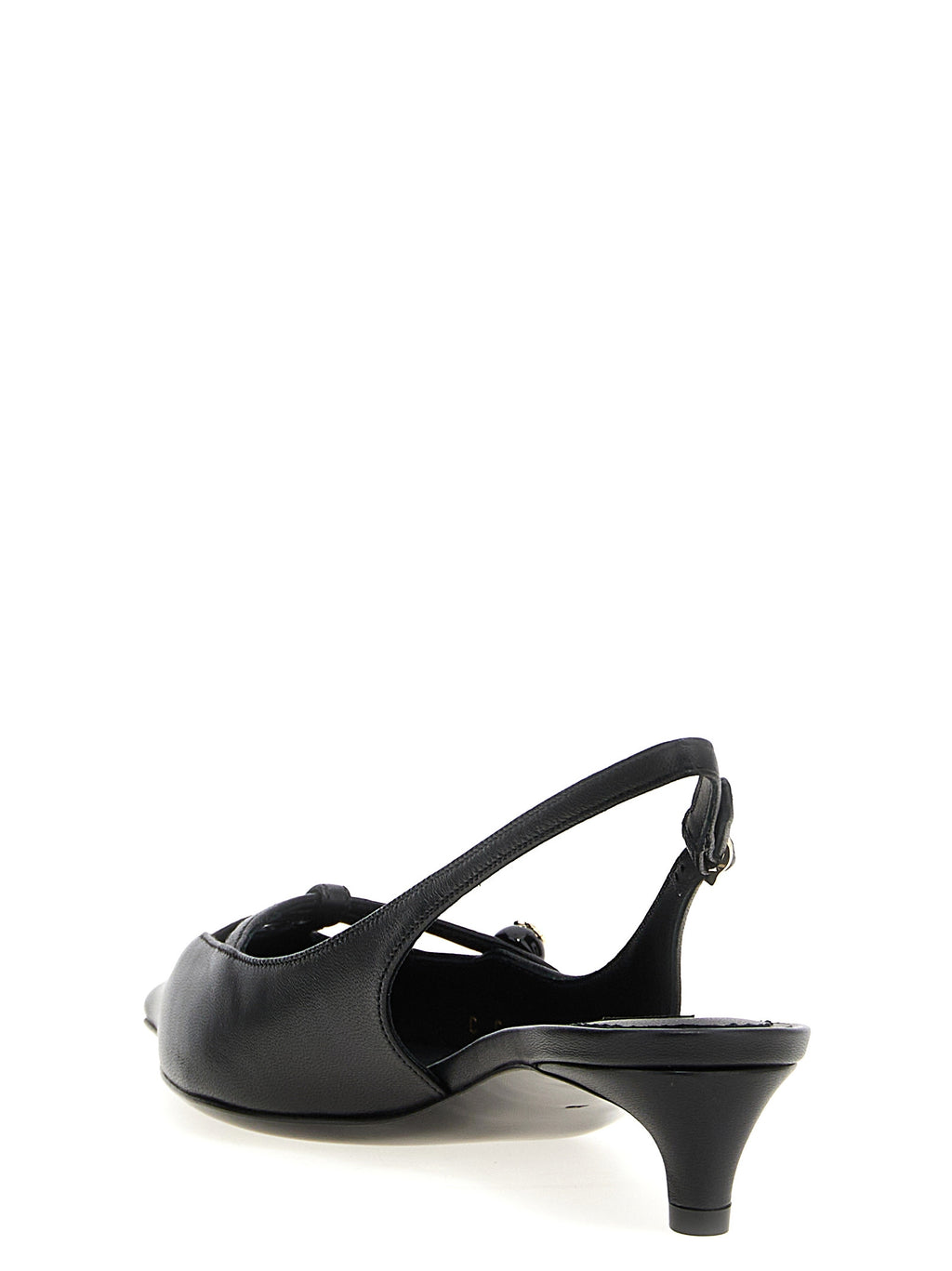 Dolce & Gabbana Pumps aus schwarzem Lammleder mit mittlerem Absatz