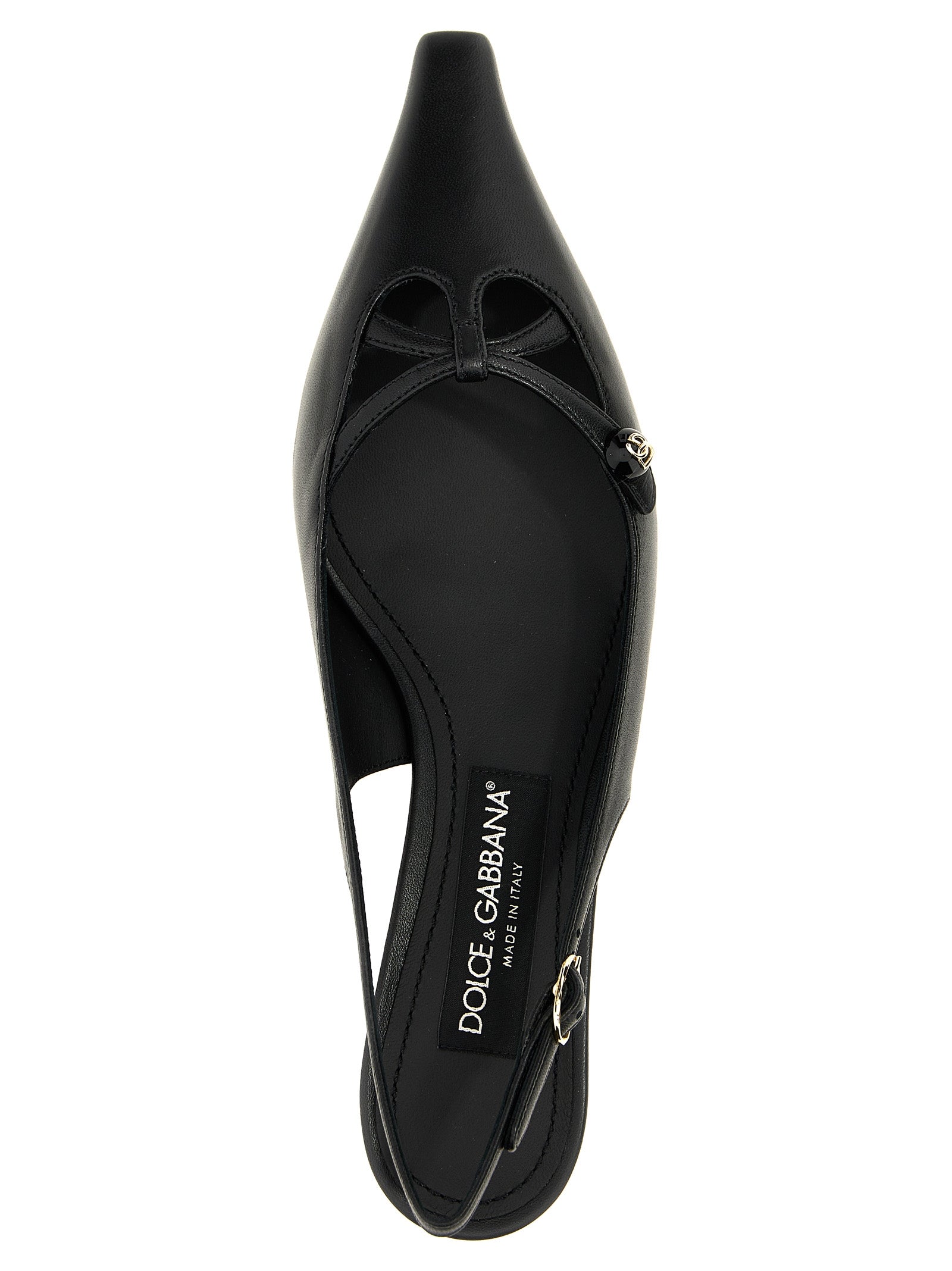 Dolce & Gabbana Pumps aus schwarzem Lammleder mit mittlerem Absatz