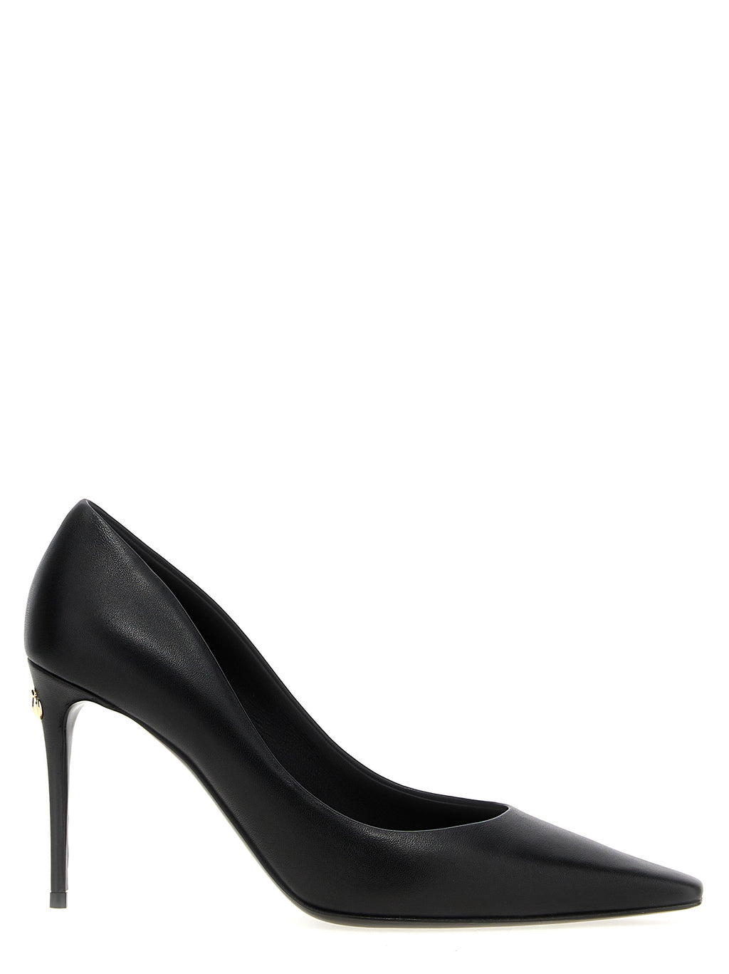 Escarpins à talons hauts en cuir d'agneau noir de Dolce & Gabbana, élégants et sophistiqués.
