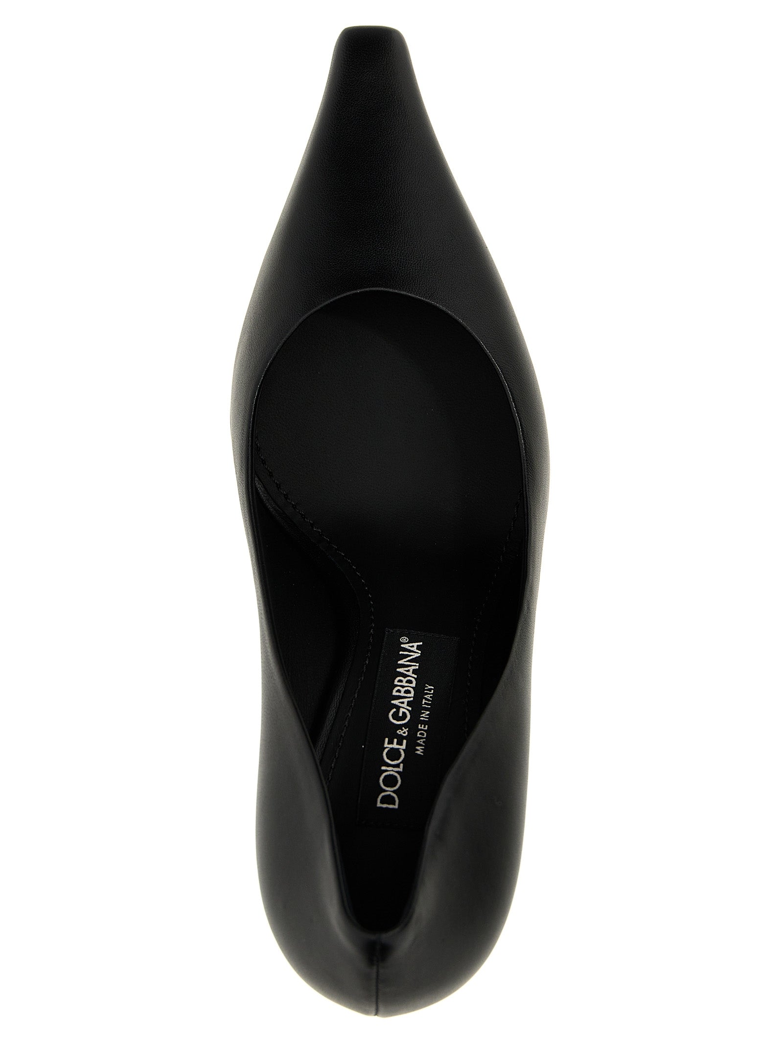 Chaussures à talons hauts Dolce & Gabbana en cuir d'agneau noir, élégantes et sophistiquées pour femmes.