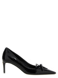 Chaussures Dolce & Gabbana en cuir de veau noir, talons moyens pour femmes, élégantes et sophistiquées.