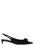 Chaussures à talons mi-hauts Dolce & Gabbana en viscose noire, élégantes et sophistiquées, vues de face.