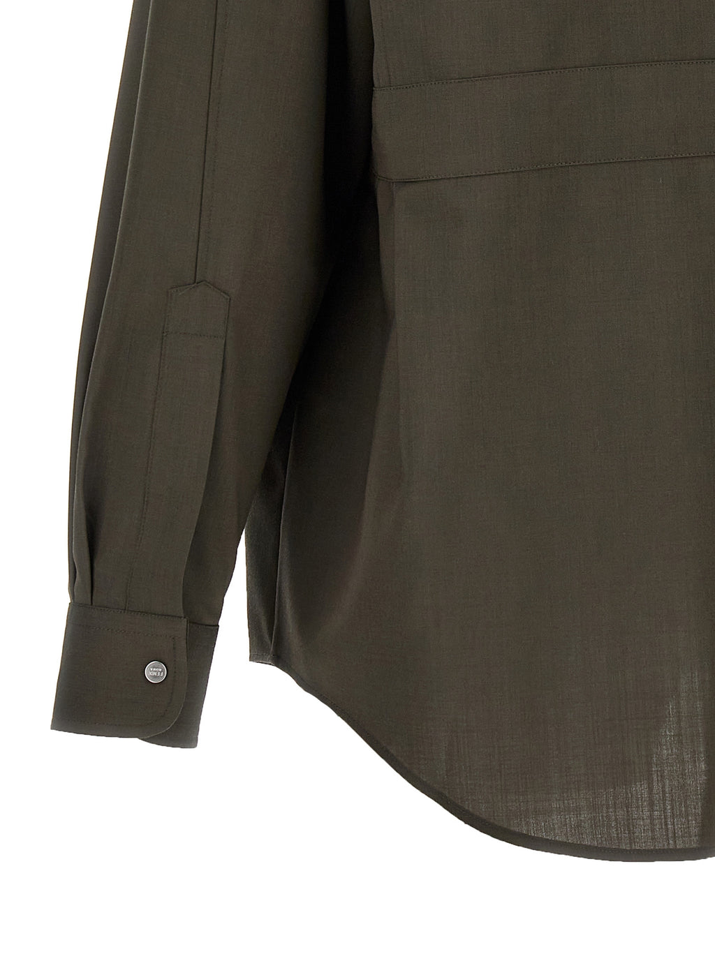 Chemise en laine bicolore Fendi, avec col et manches longues, fabriquée en laine de haute qualité.