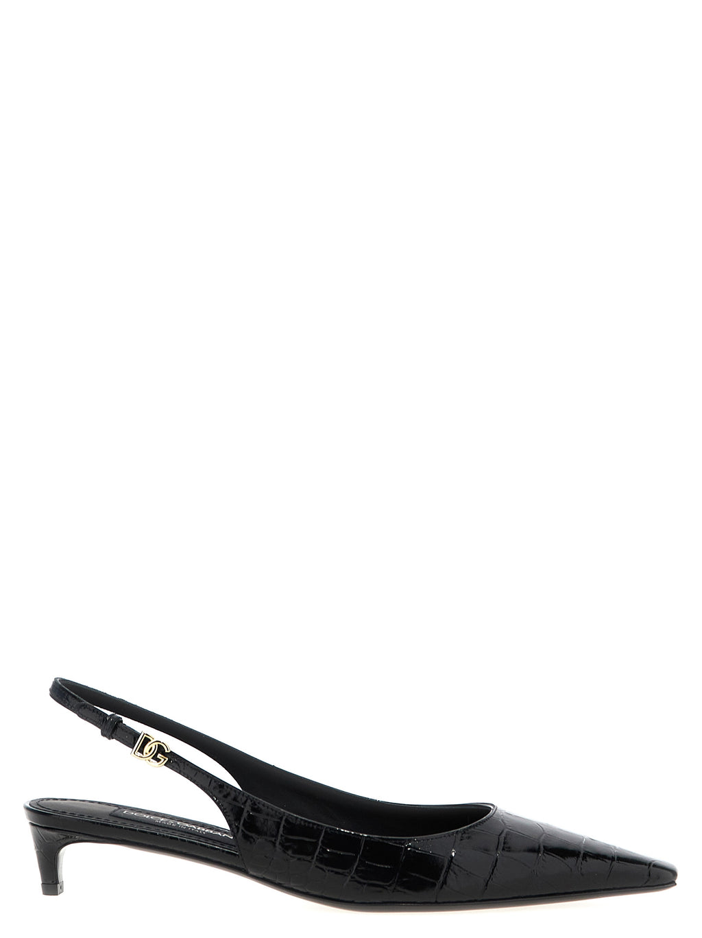 Chaussures Dolce & Gabbana en cuir de veau noir, escarpins à talon moyen élégants et sophistiqués.