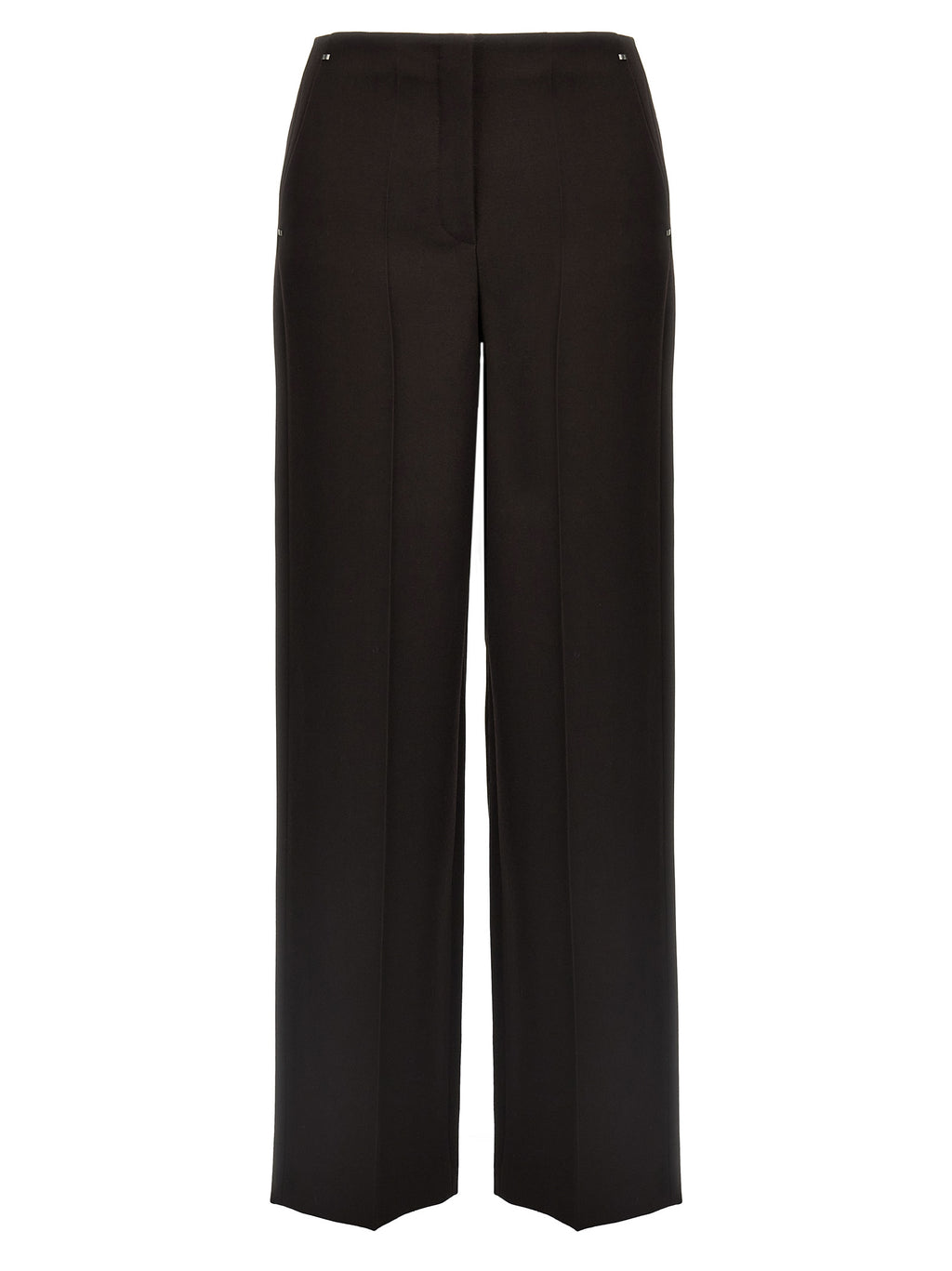 Pantalon de costume violet en laine vierge Fendi, coupe élégante et tissu de haute qualité, porté sur un mannequin.