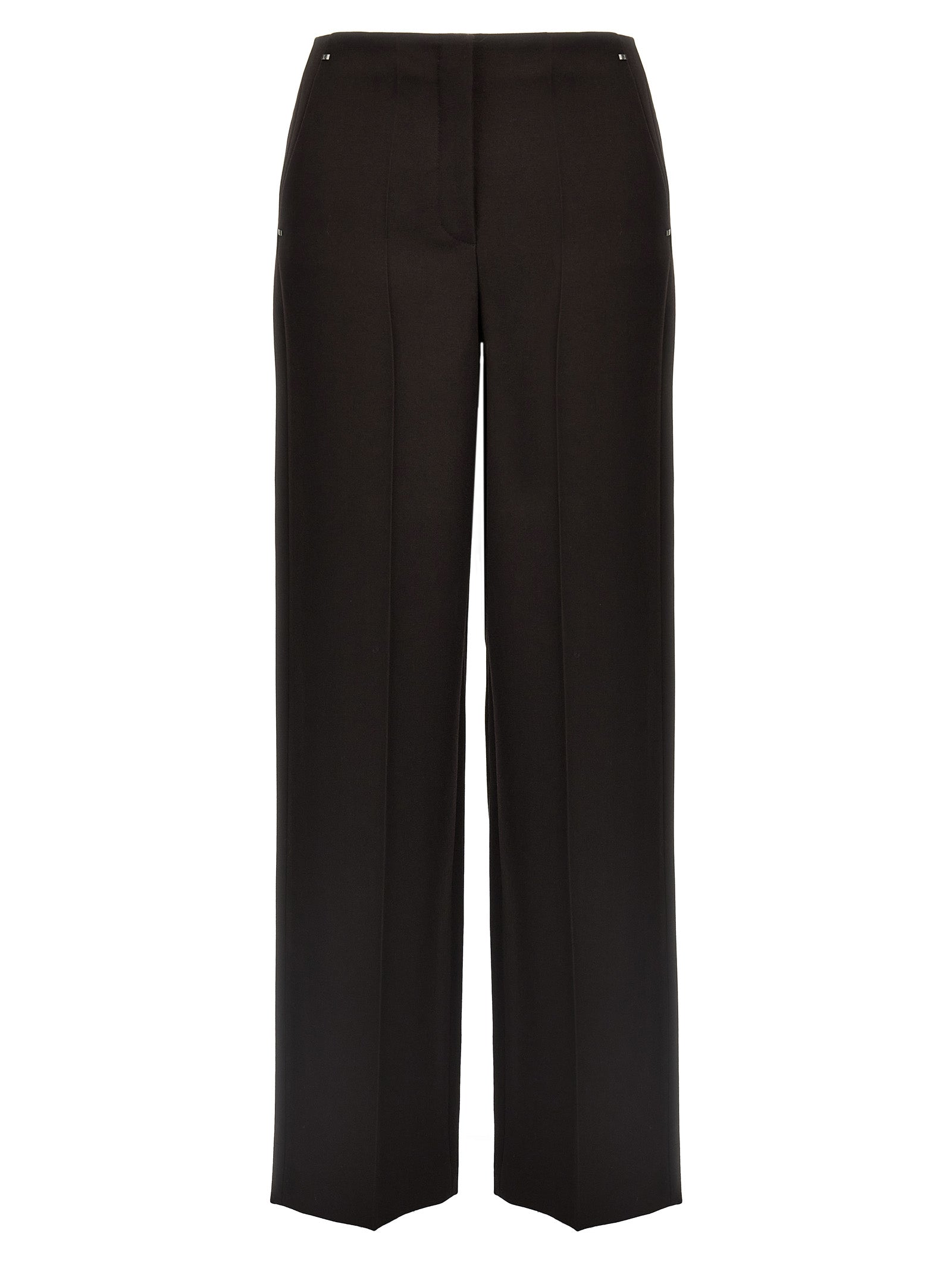 Pantalon de costume violet en laine vierge Fendi, coupe élégante et tissu de haute qualité, porté sur un mannequin.