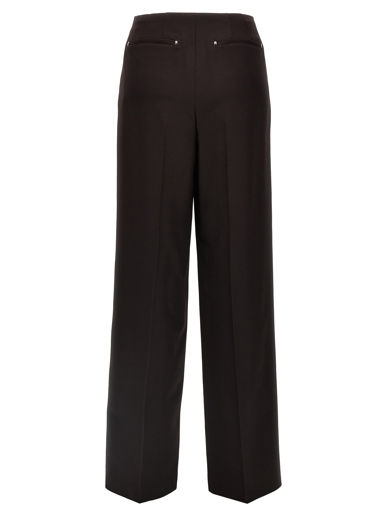 Pantalon de costume violet en laine vierge de la marque Fendi, coupe élégante et tissu de haute qualité, visible en gros plan.