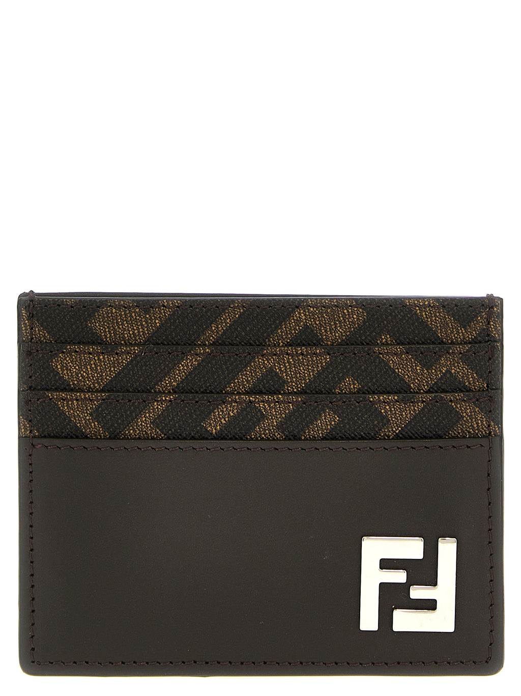 Fendi Brown Calf Leather Bos Taurus Cardholder