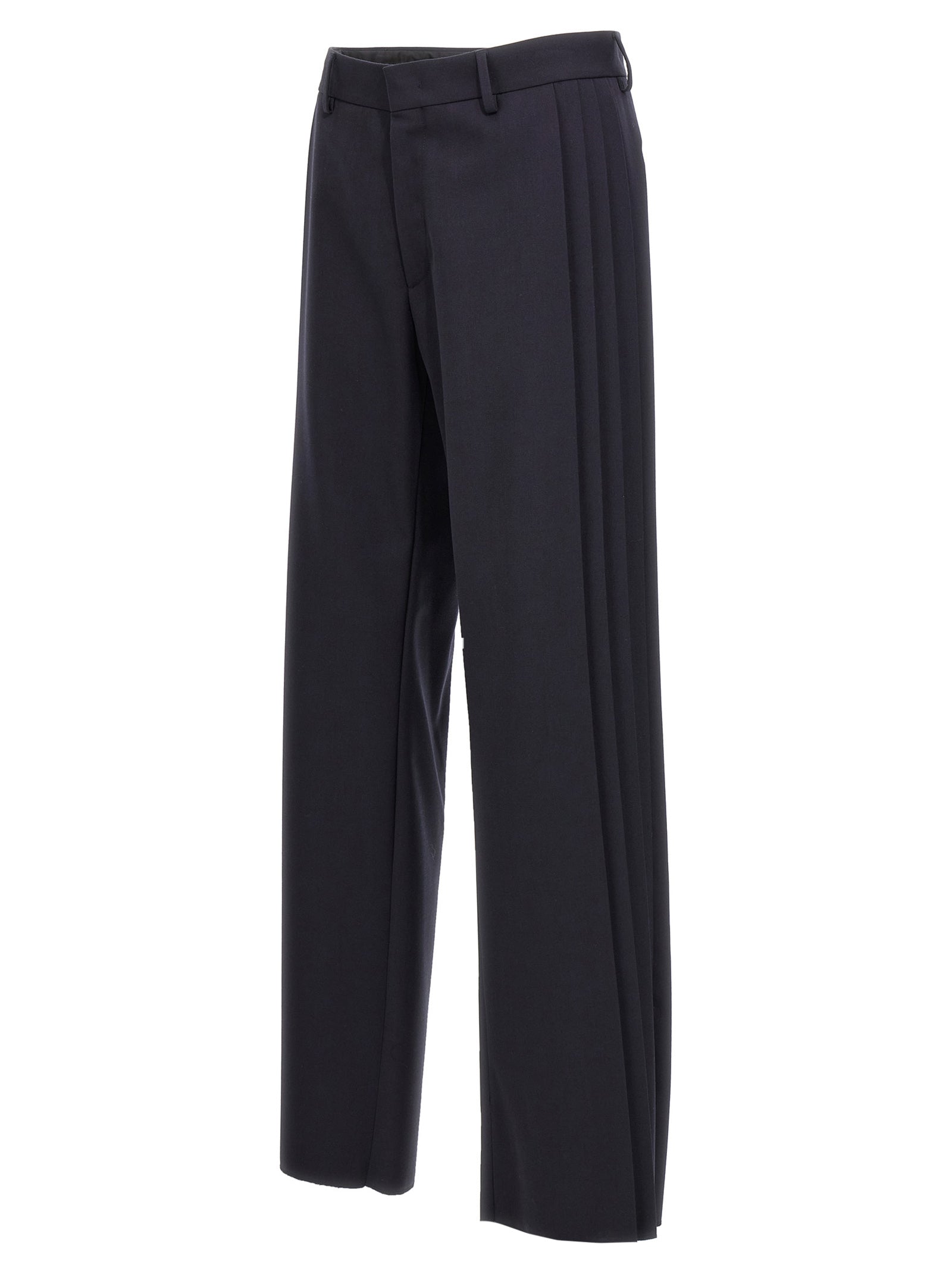 Pantalons décontractés en polyester bleu de Fendi, coupe confortable, tissu léger, style moderne et élégant.